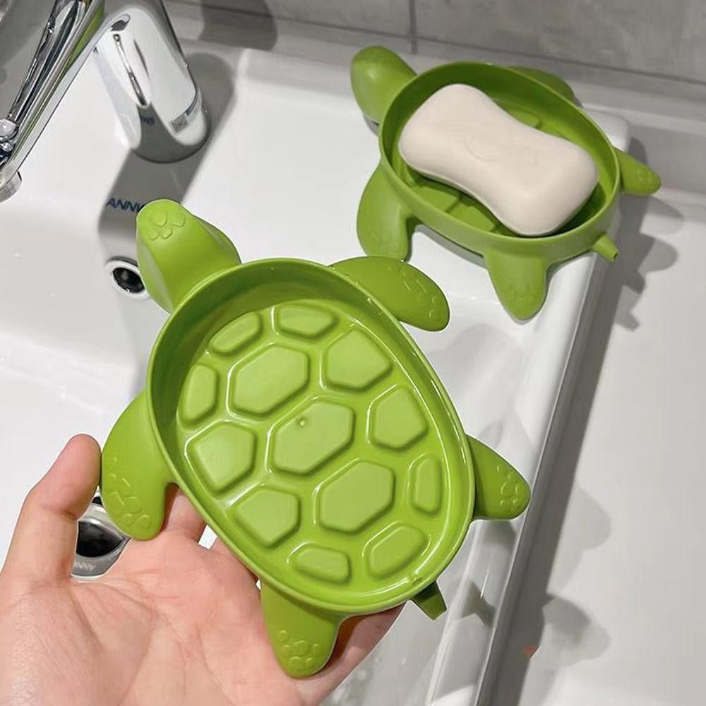 Cute Drain Soap Holder Box Plastic Soap Holder Creative Turtles Shape Soap Box Bathroom Shower