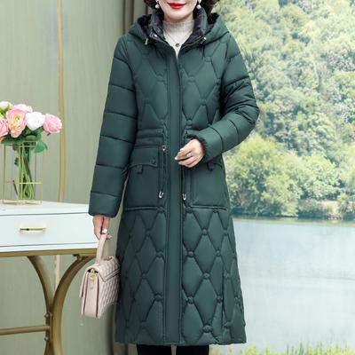 Casaco de inverno feminino de meia idade com capuz 2023 novo casual grosso quente longo parkas para mulheres jaquetas de inverno