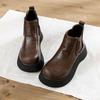 Retro British one-pedal Chelsea boots, thick-soled heightened big-headed lightweight short boots, winter velvet warm Martin boots