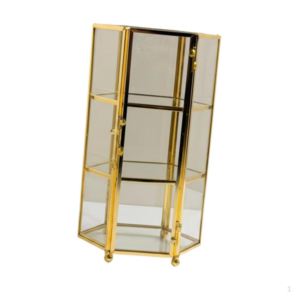 Geometrische Glas-Schmuckschatulle Andenken Große Kapazität Display Organizer Box für
