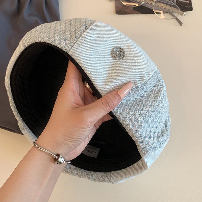 Retro Octagonal Hat, Women's Big Head Circumference Shows Their Face, Small Beret, Thin Breathable Casual Versatile Bud Hat