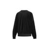 adidas Women's Black Velvet Crew Neck Loose Casual Sports Sweatshirt FI9254