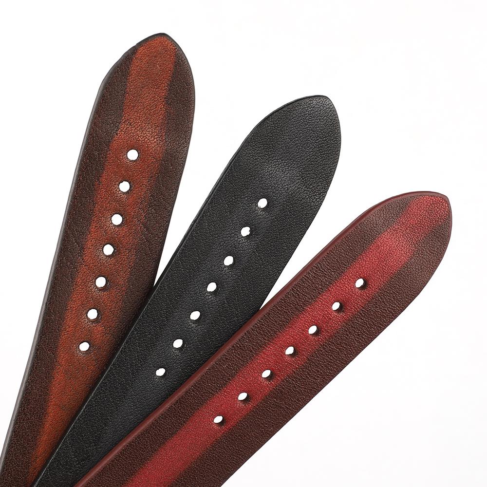 Vintage Leather Watch Band 18mm 20mm 22mm 24mm Brown Red Black Cowhide Watch Strap Replacement for Women Men Watch Accessories