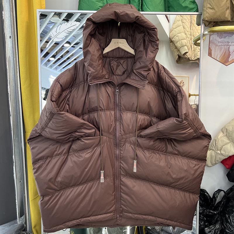 2026 Winter Damen Übergröße Mittellange Kapuzen-Daunenjacke - Europäischer Stil Trendig, Locker, Verdickte Oberbekleidung