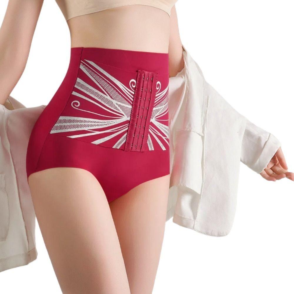 

High Waist Postpartum Body Shaper Buckle Butt Lifting Briefs Soft Tummy Control Underwear Female XL чёрный