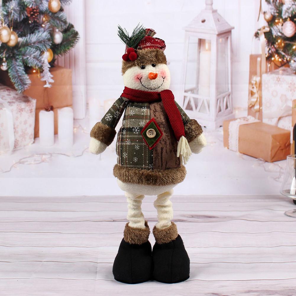 

Christmas Fabric Stretchable Elder Doll Adjustable Santa Reindeer Snowman Stretch Leg Doll Christmas Collectible Tabletop Decoration Toy 3