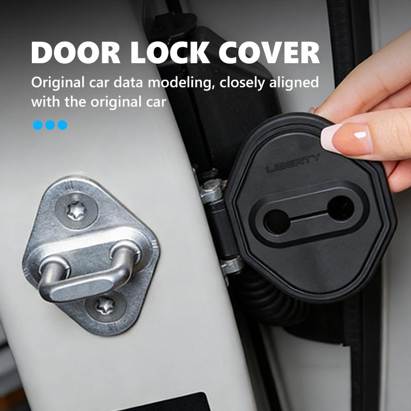 AJW7   For Jeep Car Door Lock Buckle Anti-collision Cover Mute Damping Protector Pad Grand Cherokee Wrangler JK Renegade Gladiator