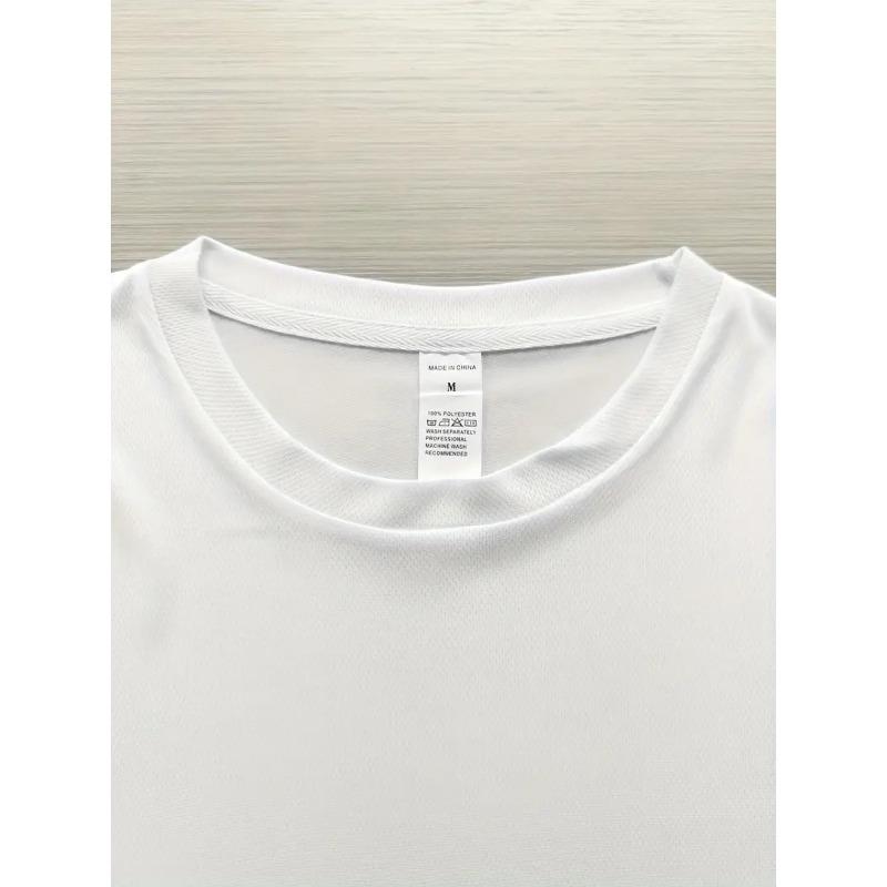 European sizes Men's T-shirt, "GK" Letter Trendy Pattern Print T-shirt - Casual Round Neck Short Sleeves, Summer Sportswear