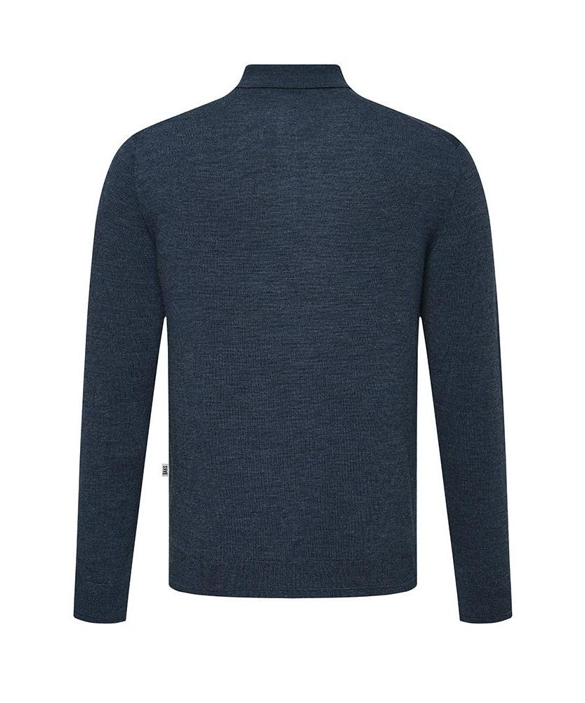 DAKS SHIRTS 100% Wool Collared Knit Regular Fit Blue_Dlw3Swtl450B1