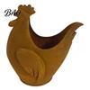 Backyard Patio Landscaping Accents Rustic Rooster Garden Ornament, Weather Resistant Flowerpot, Metal Sculpture Artistic Silhouette Sculptures