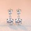 Sterling Silver S925 Zircon Six-Claw Earrings for Women