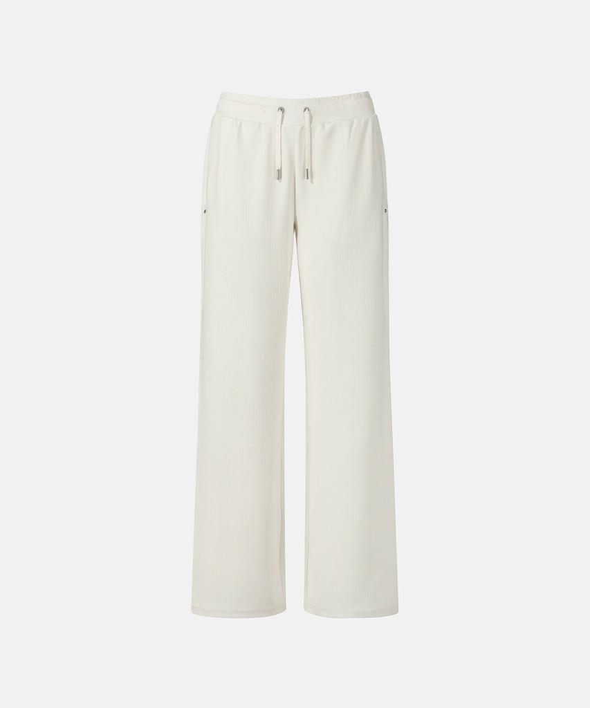 DESCENTE Women'S Training Ribbed Straight Fit Pants Ivory (Sq322Pkp71)
