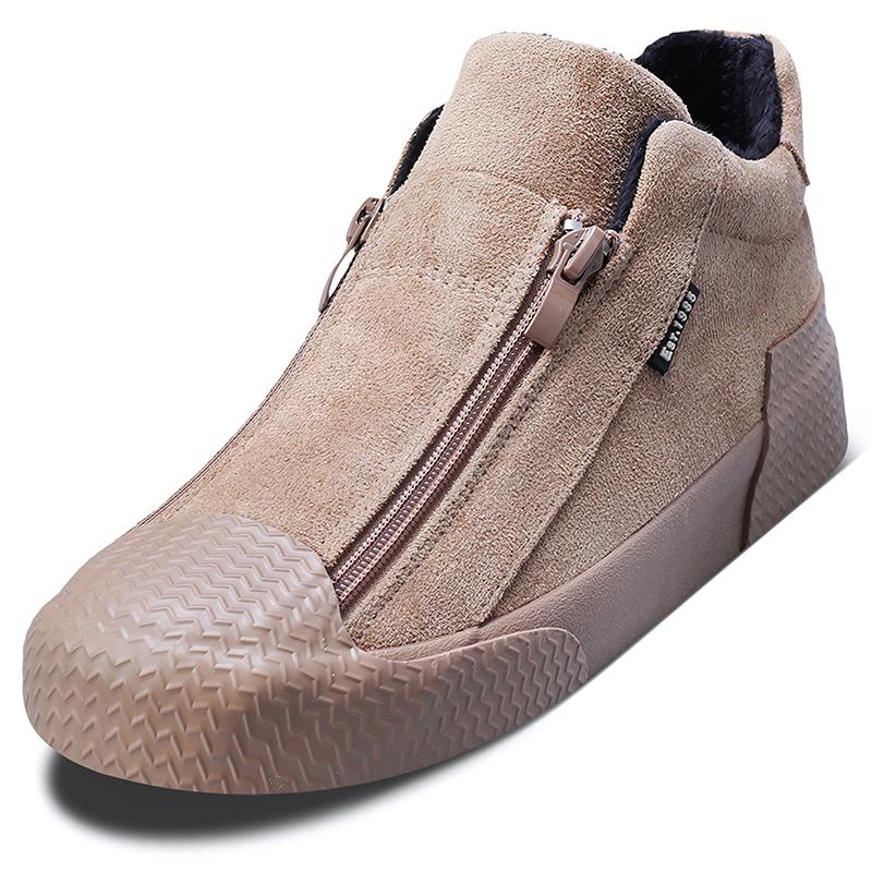 

Fashion New 2024 Men Winter Warm Boots Hightop Sneakers Warm Fur Inside Shoes Canvas Casual Men Ankle Boots Black Footwear SS24926 38 хаки