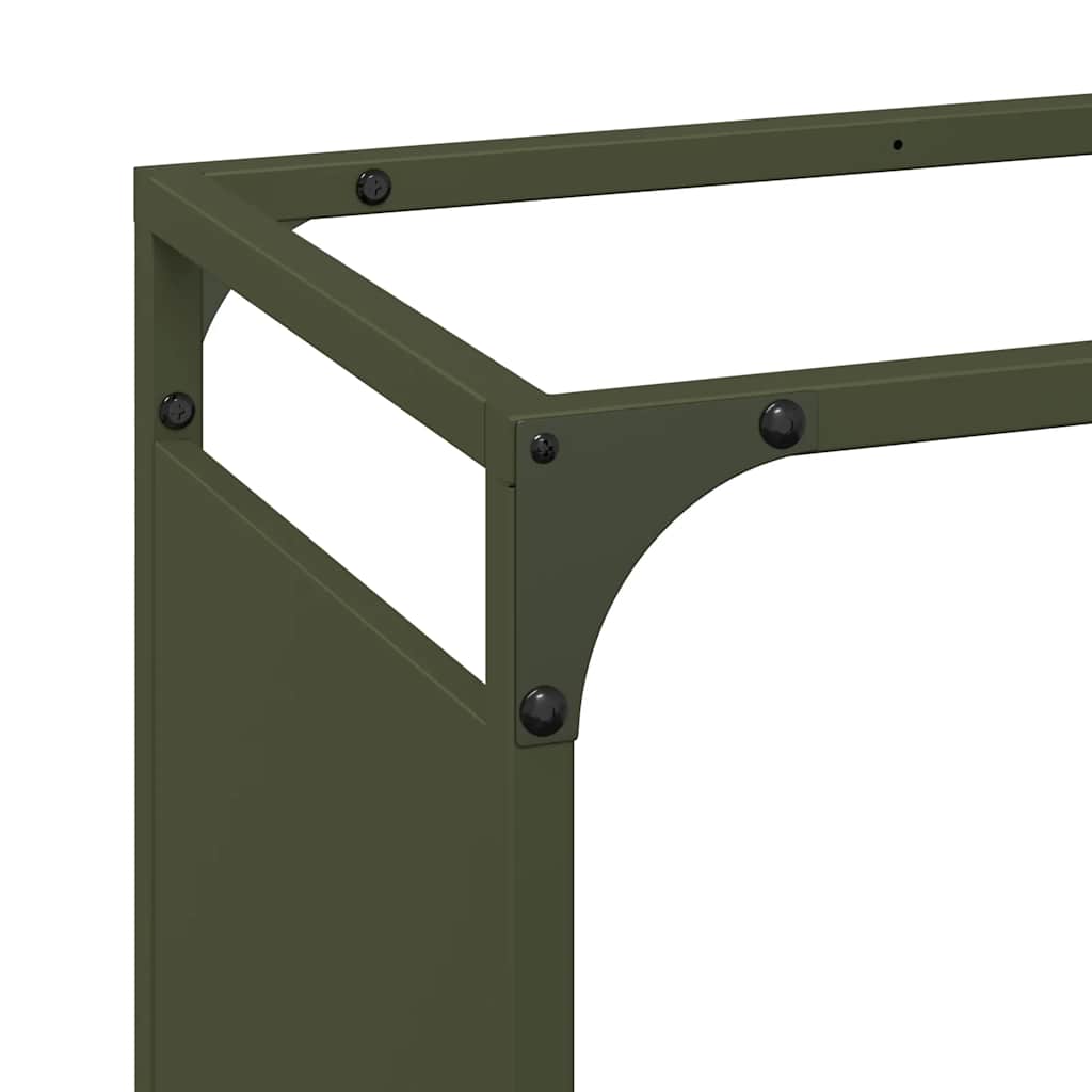 Firewood Rack Olive Green 90 x 28 x 90 cm Cold Rolled Steel