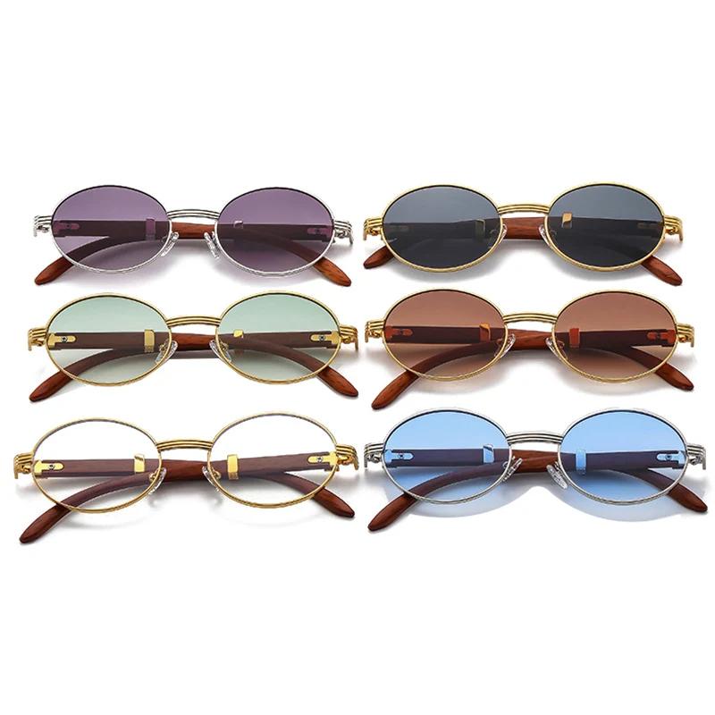 

Retro Oval Men Sunglasses Fashion Brand Designer Clear Gradient Lens Eyewear Women Luxury Sun Glasses Shades UV400
