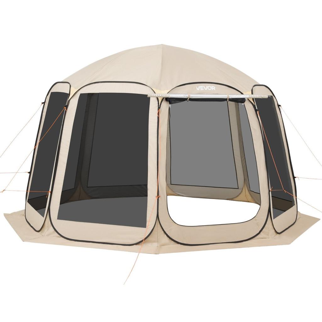Screen House Tent, 3660 x 3380 x 2300 mm, 10-12 Person Pop Up Screen Tent with Extended Awning, Portable Screened in Canopy with Carry Bag, Netting