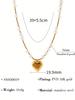 1 Pc Handmade Beaded Faux Zircon Necklace, Fashionable Titanium Gold-Plated Heart Pendant Clavicle Chain Necklace For Women