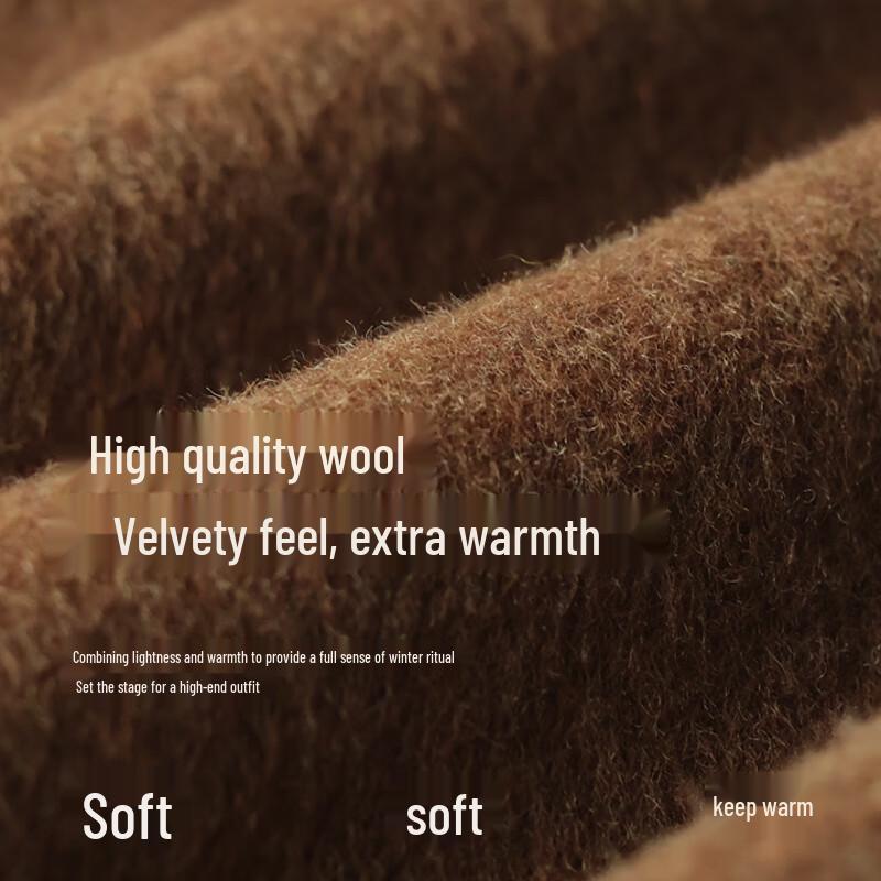 VICTORIA&VERA Women's Retro Short Double-Faced Wool Coat V9017D08