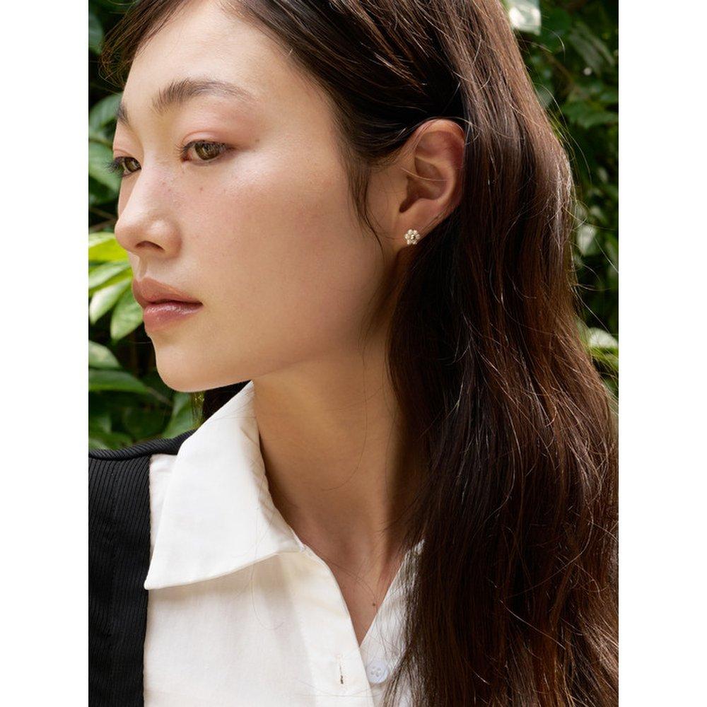 Silver 925 Pearl Flower Earrings