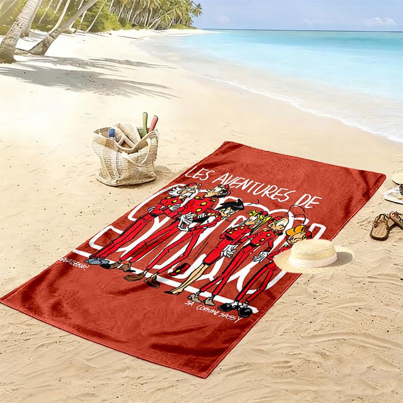 Spirou Blaze Print Beach Towel, Large Soft Quick Dry Towel for Beach Camping Swimming