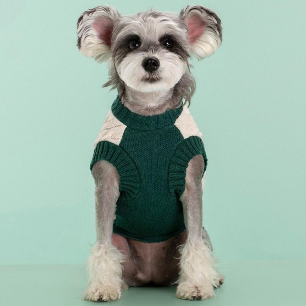 Round Neck Dog Warm Sweater College Style Dog Hoodie Casual Pet Knitted Vest  Daily Wear