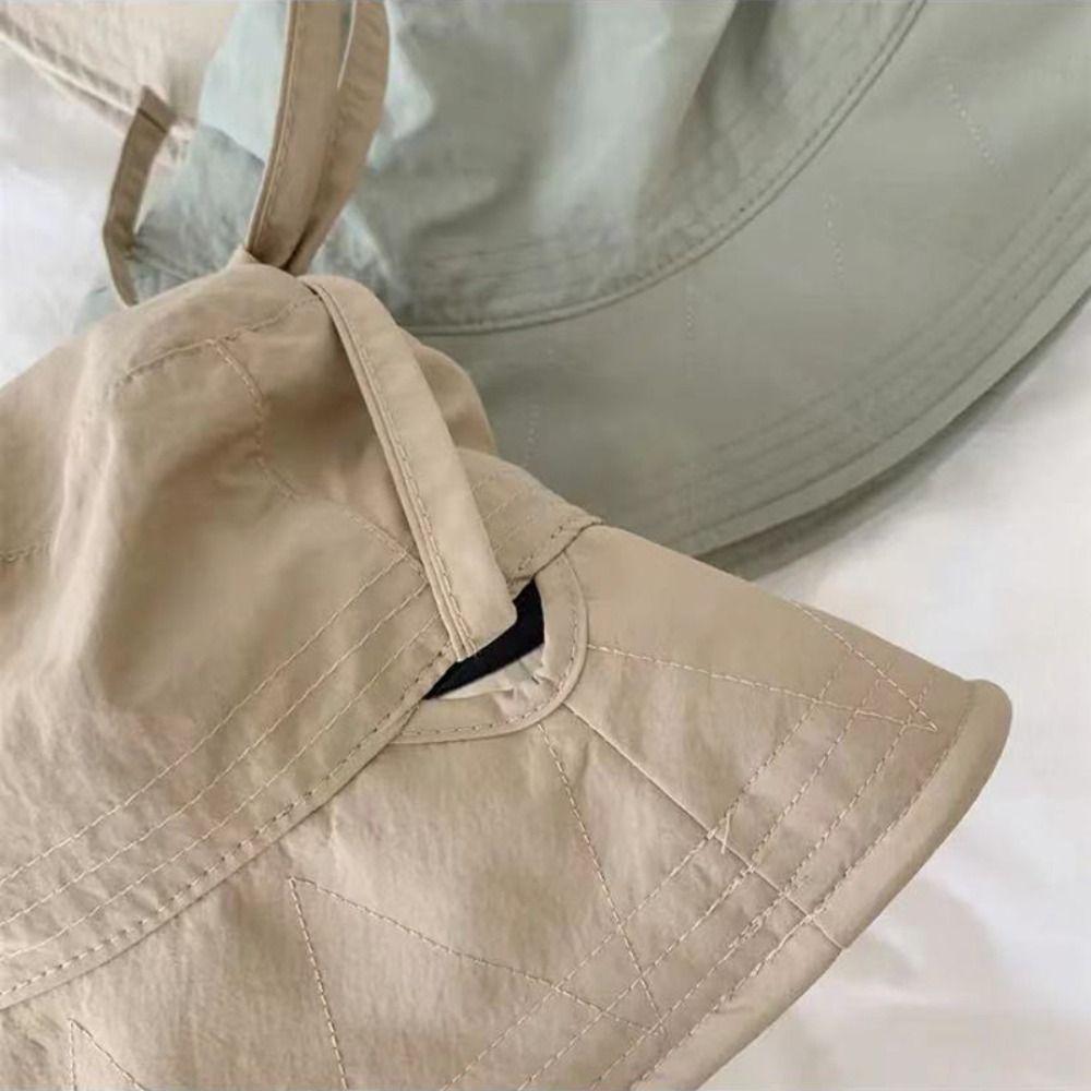 Visor Cap Bow Bucket Hat Solid Color Summer Sun Hat Fashion Sunscreen Fisherman Hat  Travel