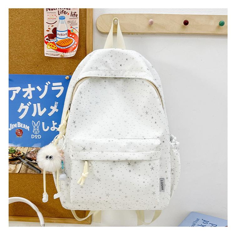 Schoolbag Korean Ins Wind Star Backpack Female Large Capacity Junior High School Student School Bag Leisure Travel Computer Backpack