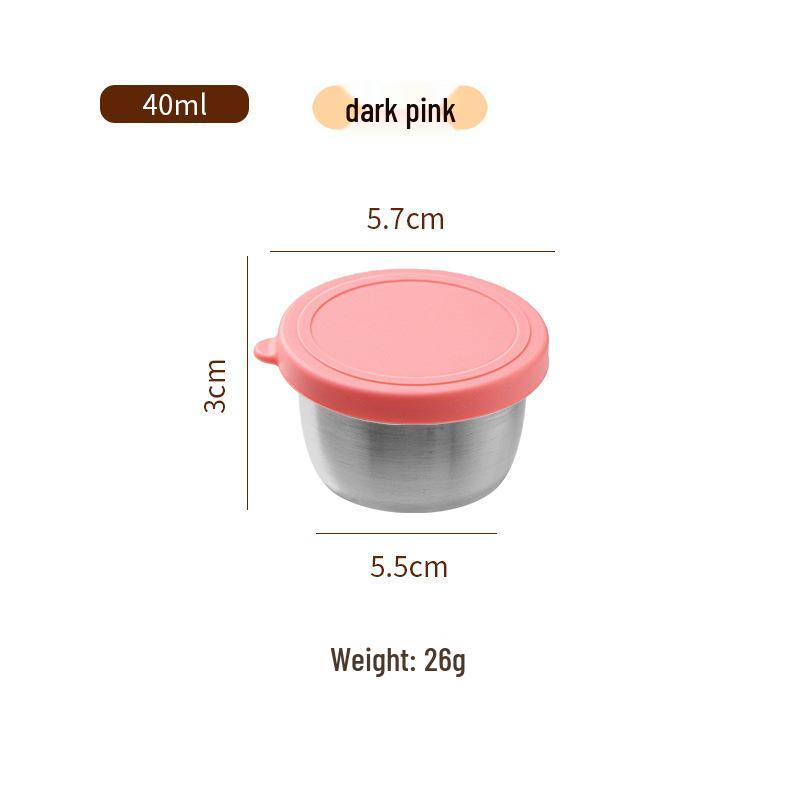 Reusable Sauce Cup with Macaron Lid - 304 Stainless Steel, 40/50/70ML, Portable Dipping or Seasoning Dish.