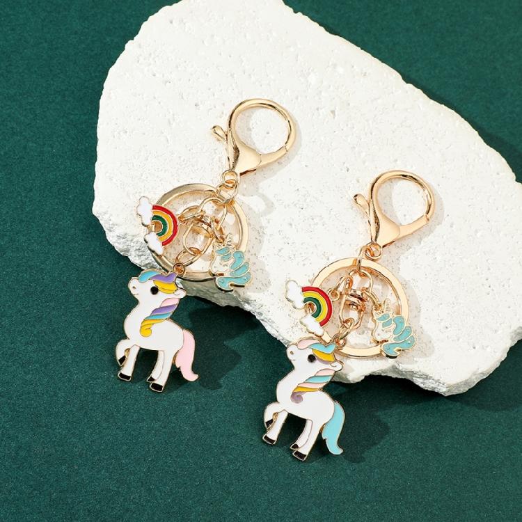 Horse Keychain with Rainbow Finish for Automobile Key Enhancement Bag Decoration and Personalize Styles
