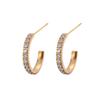 Personalized Design Earrings Fashion Zircon Titanium Steel Earrings Plated 18K Gold Hip Hop C Earrings