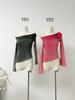Mode Einfache Klassische Gestrickte Pullover Slash Neck Off Schulter Langarm Pullover Flare Hülse Herbst Winter Y2K Streetwear