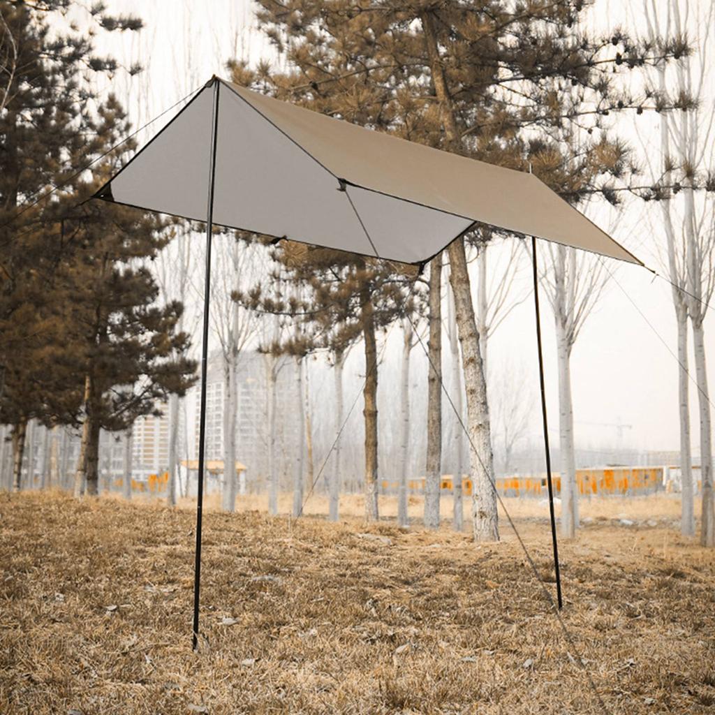 Camping Awning with Poles Waterproof UV Protection Sun Shade Outdoor Camping Hiking   Backpacking Tarp Rain Fly