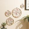 Bamboo Hoop Wall Art Handmade Floral Knit Decor  Minimalist Boho Home Decor for Bedroom/Living Room Wall Hanging Wall Art Gift