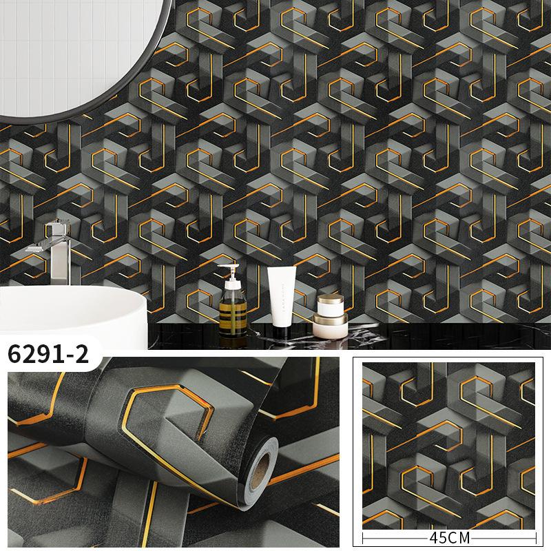 3D Geometrisk Självhäftande PVC Dra & Klistra Tapet Modern Texturerad Dekor för Vardagsrum, Sovrum, Hemma-kontor | Lätt Avtagbar Väggdekal