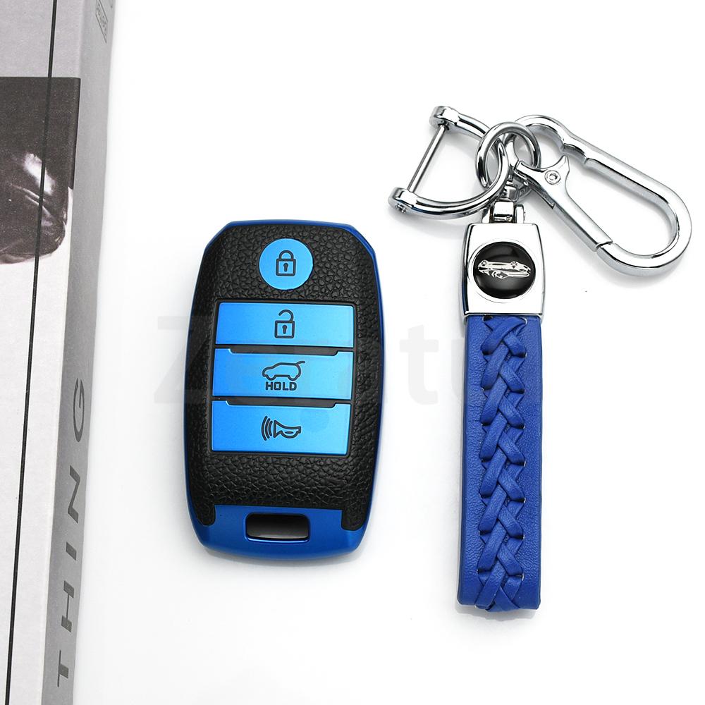 Leather Tpu Keyless Protector Auto Car Key Shell Fob Cover For Kia Niro Optima Rio Sorento Soul Sportage Forte Koup Keychain