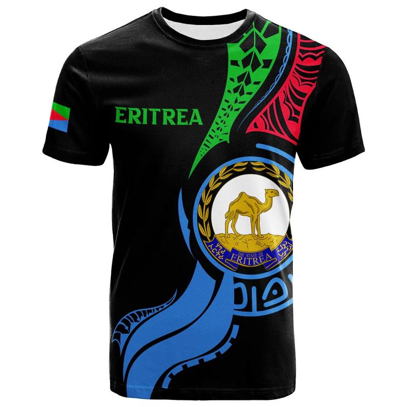 New Eritrea Football Jersey T Shirt Men's Sports Tees Eritrean Flag Graphic Oversized Tops Unisex Casual T-shirts Team Uniforms