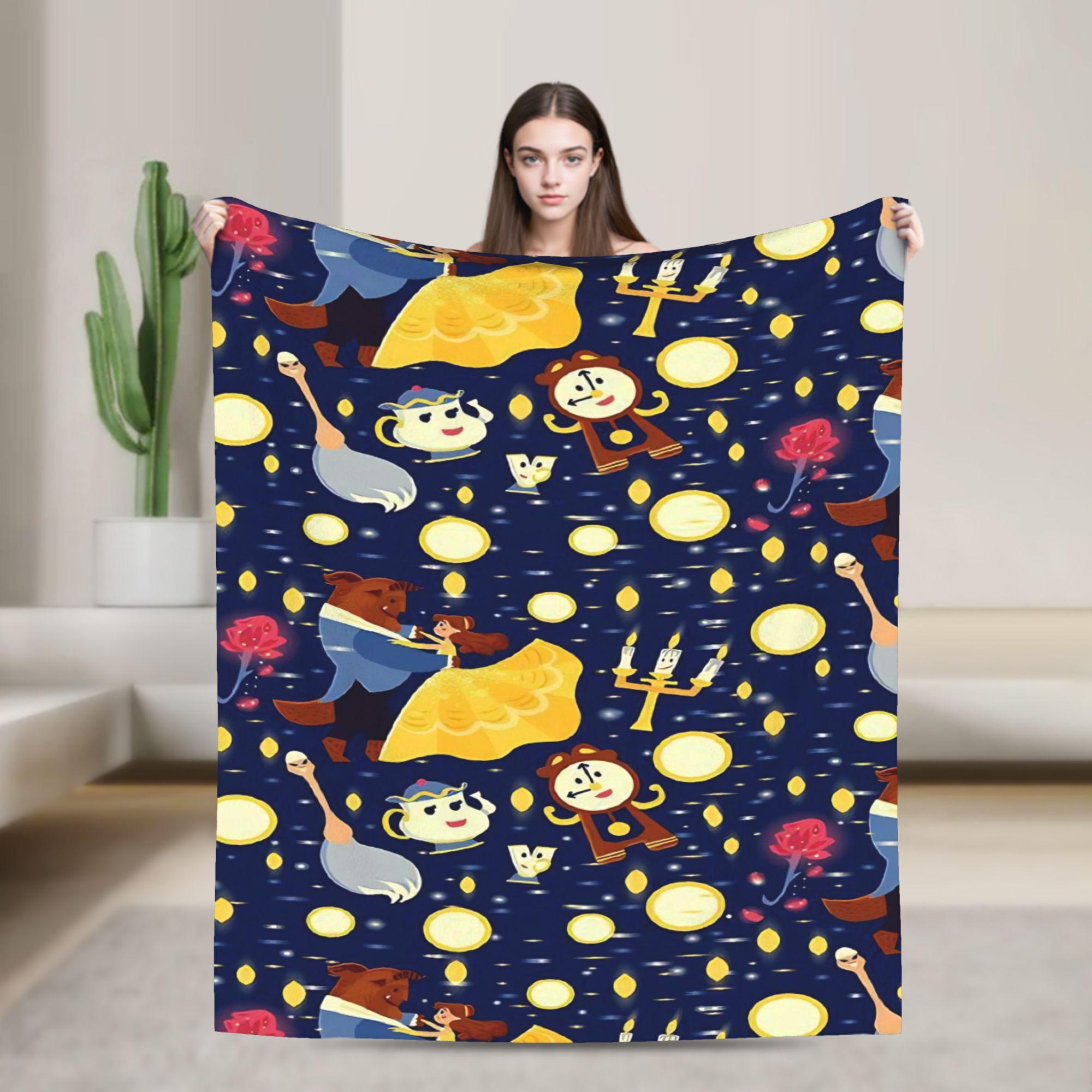 Belle Beauty And The Beast Blanket Quality Warm Soft  Throw Blanket Winter Students Home Decor Novelty Bedspread 80x120cm(31x47inch)