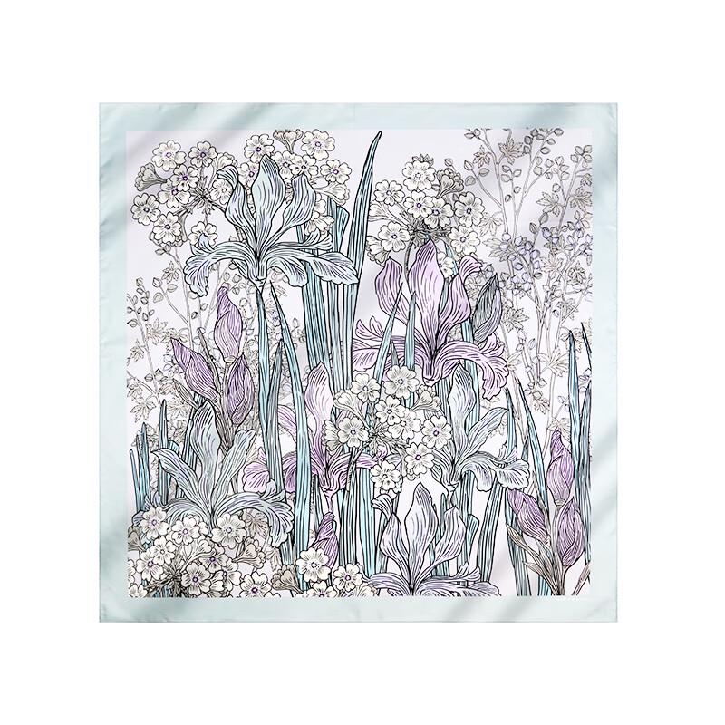 MARJA KURKI Women's Canna Lily Mulberry Silk Square Scarf