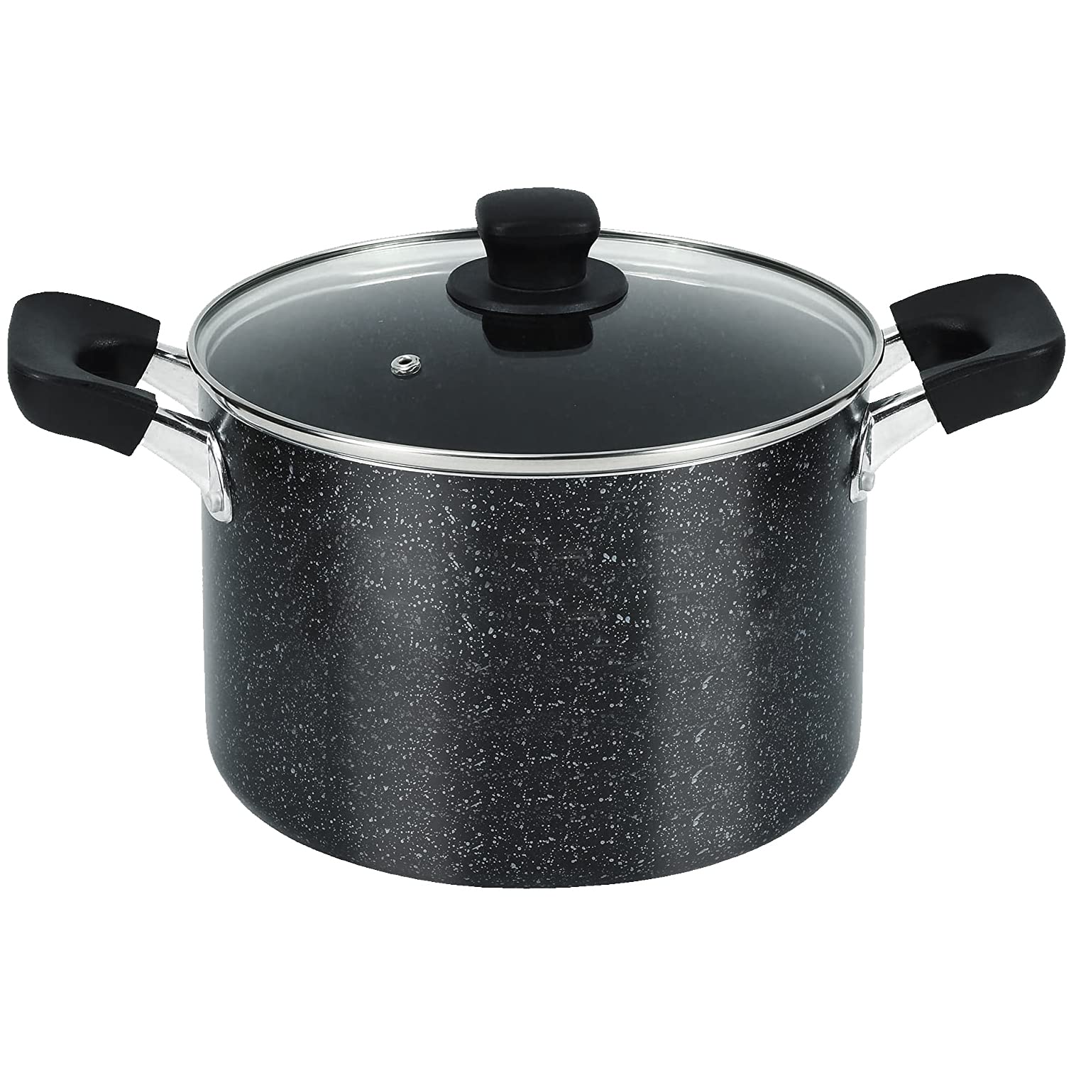 Кастрюля/Котелок для карри/тушения Pearl Metal, 22 см, со стеклянной крышкой, подходит для индукционных плит, Мраморный Алмаз, Mama Dinner Alpha, HB-5896