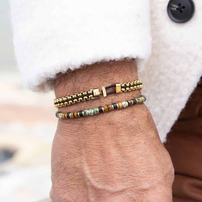 PIG & HEN Catena Venetian 7 Bracelet - Black X Gold