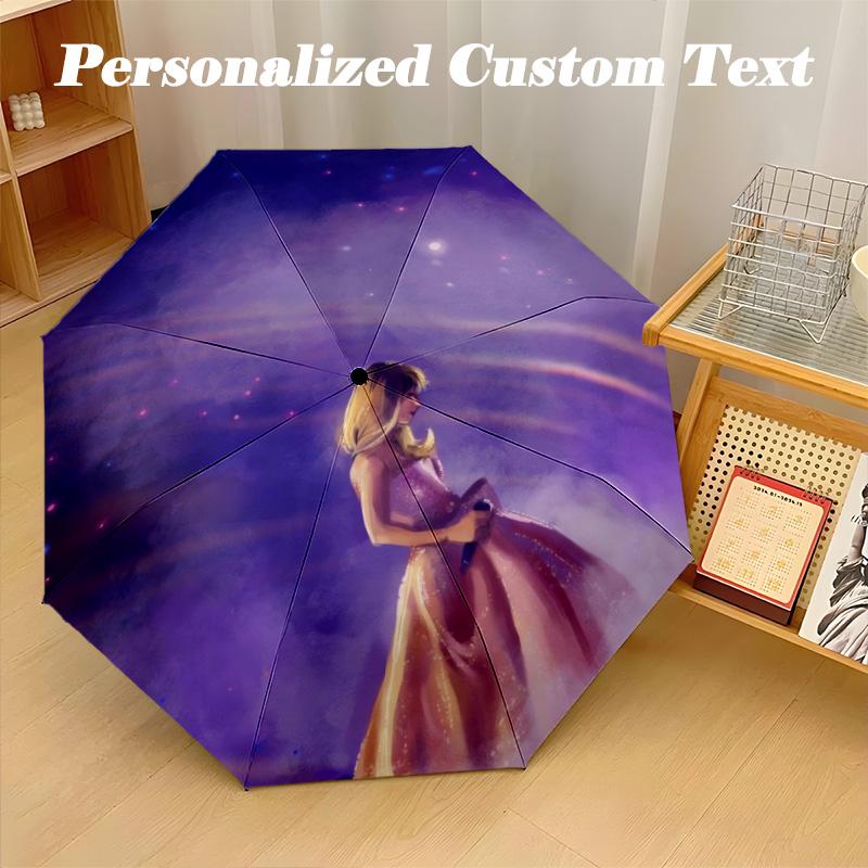 Portable Auto Folding Umbrella,Taylor Swift 8 Rib Waterproof Umbrella For Camping Commute