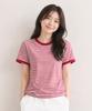 ADERNM Slub Strip Ringer Crop T Red