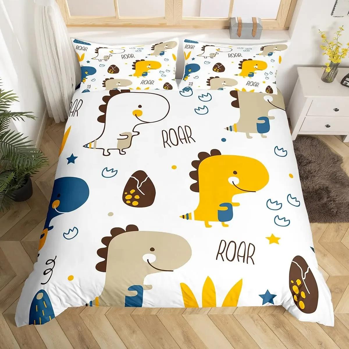 

Comforter Cartoon Animal Twin Queen Kawaii Dinosaurs Bedding Set Cute Dinosaur Print Comforter For Kids Teen Room Dorm Comforter (quilt)-EU Single(135*200cm)3pcs