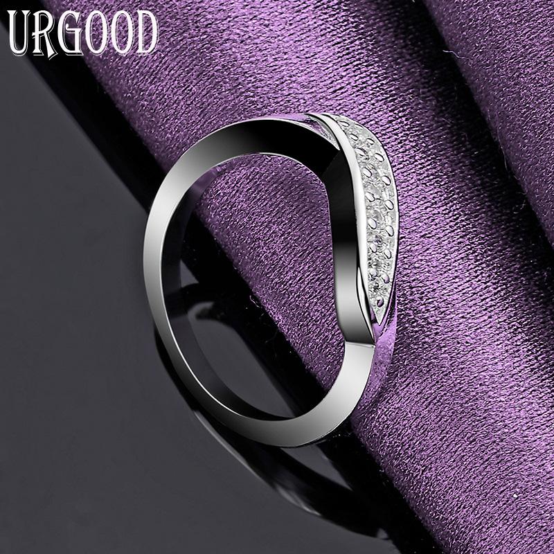 925 Sterling Silver Beautiful AAA Zircon Ring Fashion Jewelry