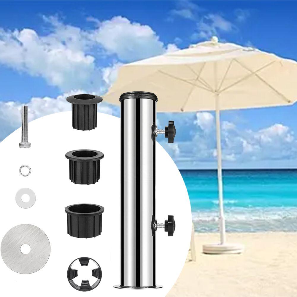 Stainless Steel Umbrella Stand Tube Sleeve for Outdoor Patio Deck Base Support Pipe Stable and Weather Resistant