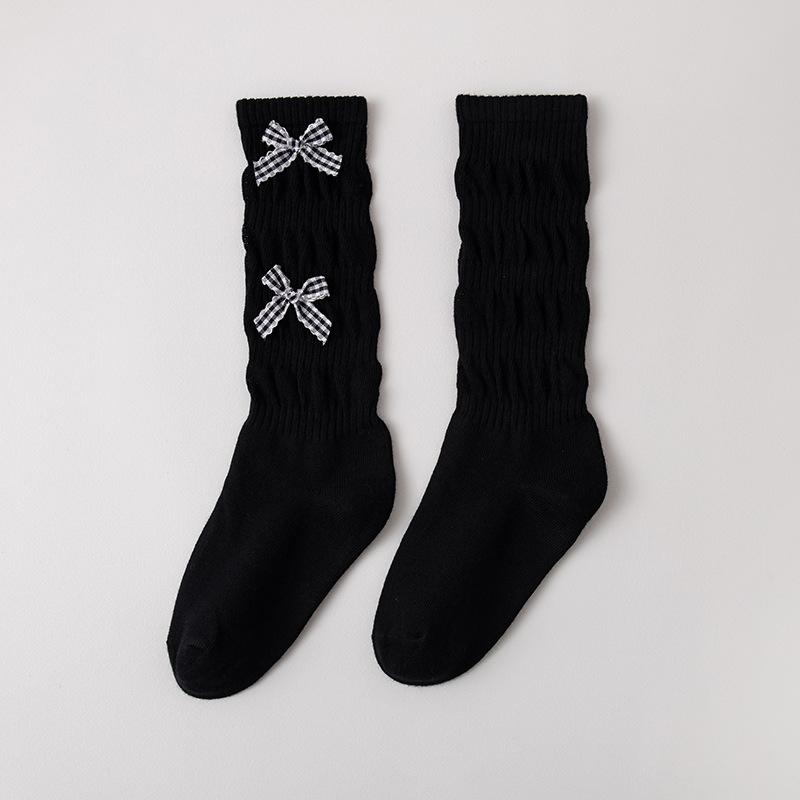 Child Girls' Cotton Long Socks Spring Summer Sweet Bow Princess Calf Socks for Kids Korean Knee High Baby Elegant Sock 1-12Years