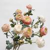 Simulation flower 6 heads roasted side dew lotus European home decoration fake flower wedding arrangement flower photography props