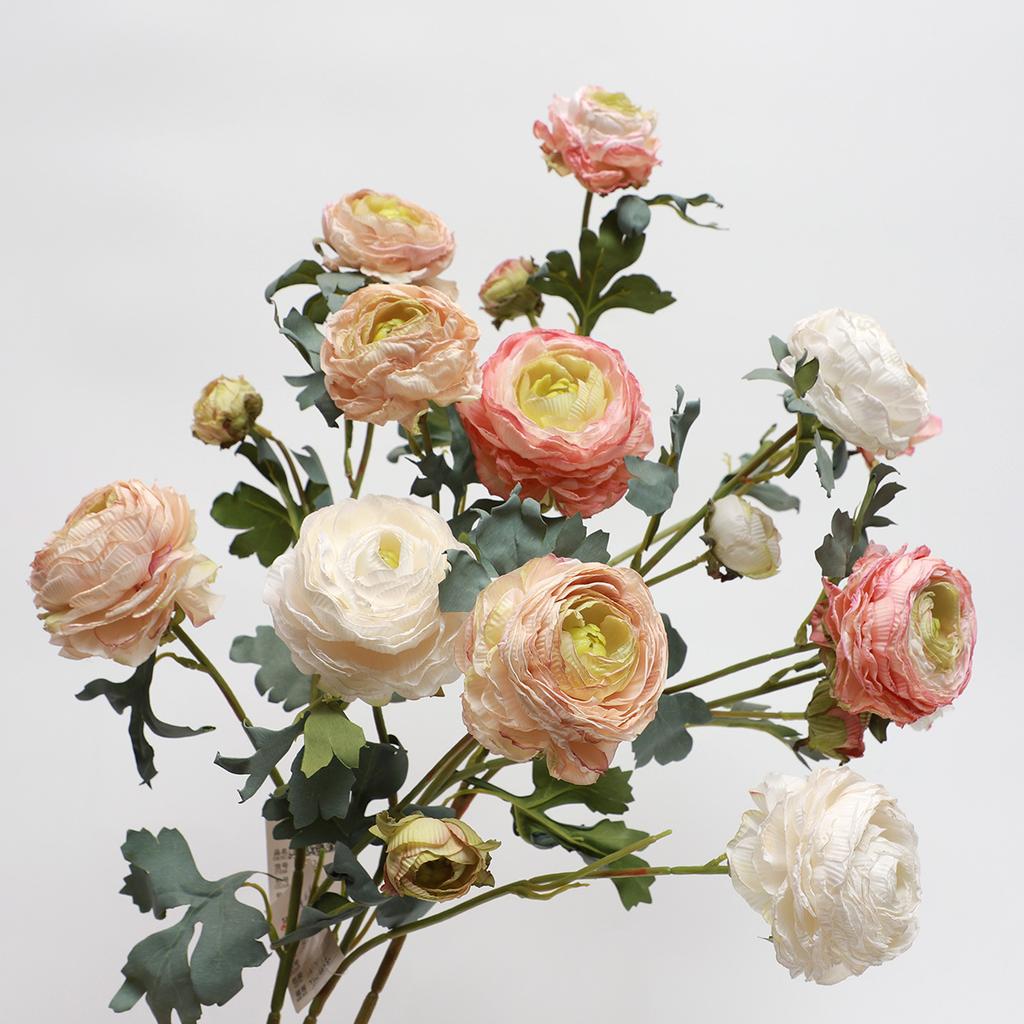 Simulation flower 6 heads roasted side dew lotus European home decoration fake flower wedding arrangement flower photography props