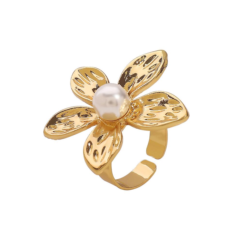 Europe and America is cold wind alloy flower pendant necklace, French retro fashion earrings ring