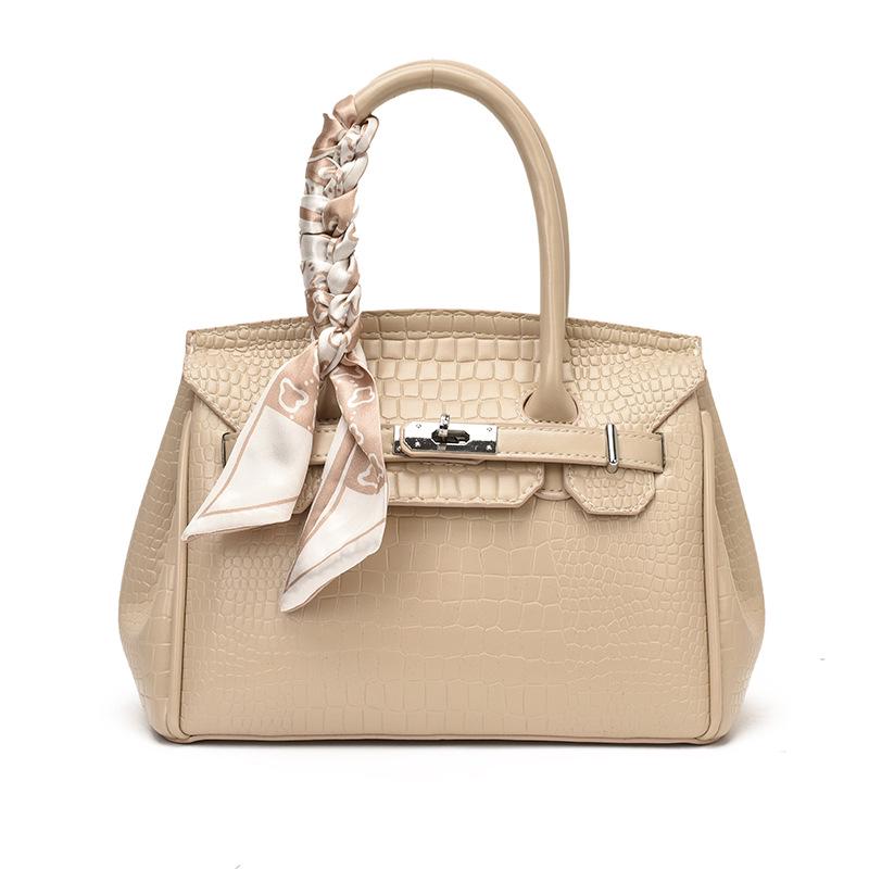 2026 Summer Crocodile Pattern Retro Platinum Bag: Women's Single Shoulder and Crossbody Handbag